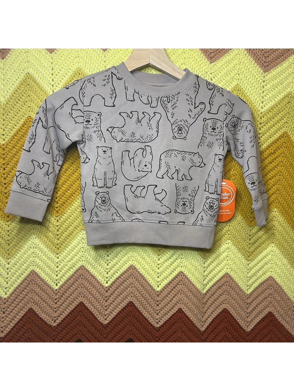 Topomini Boy's Wildlife L/S Shoulder Snap Pajama Top EH6 Brown Size 2T NWT